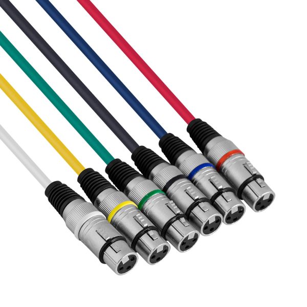 1M XLR TO XLR CABLES 6 PIECE - Image 2